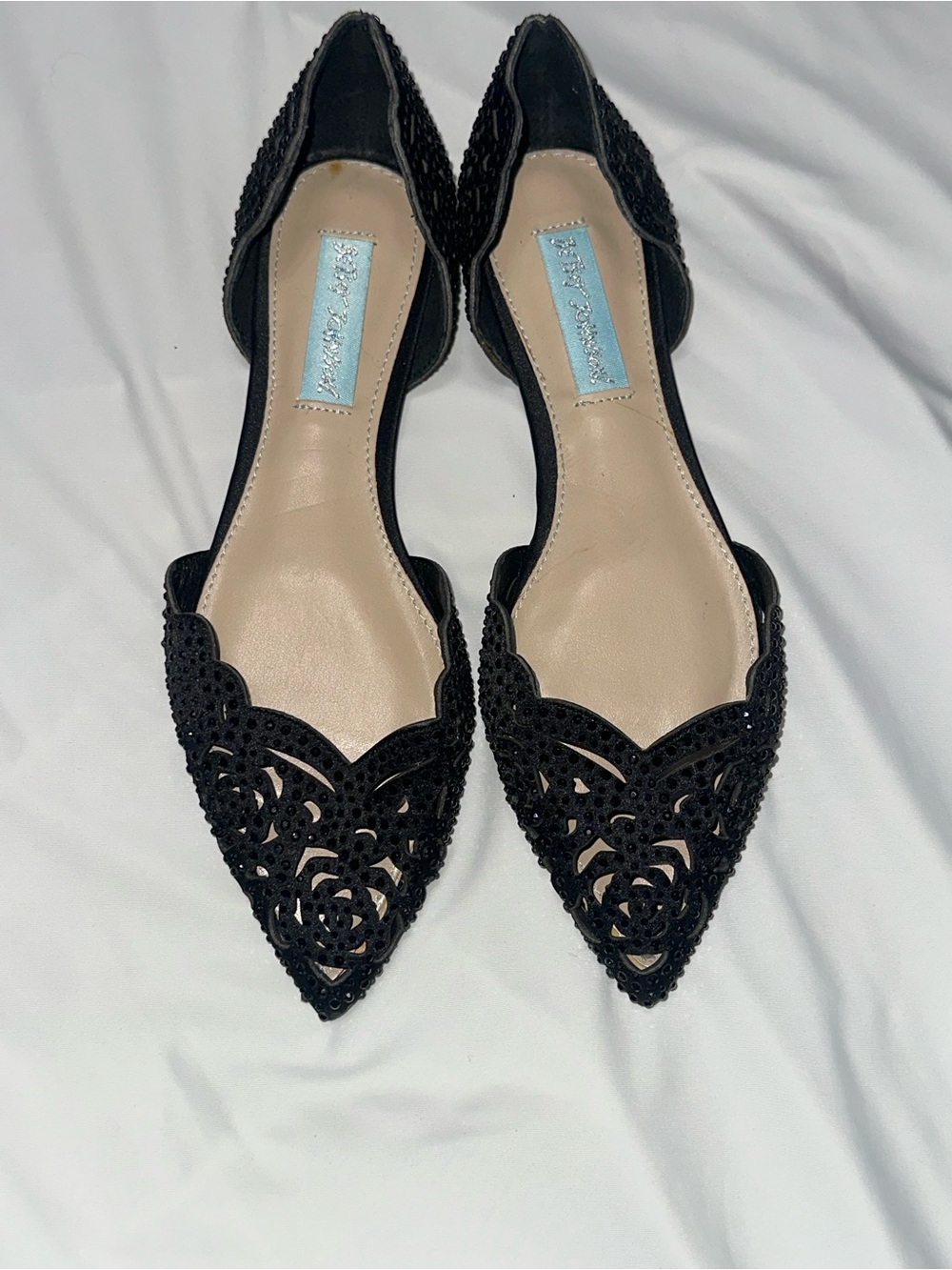 Blue by Betsey Johnson Lucy Black Flats Size 6